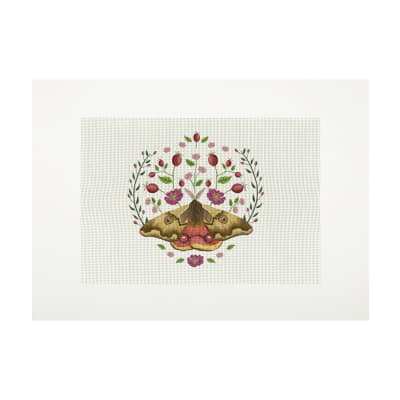 Lienzo para Bordar Mariposa 4 Ojos Fondo Blanco1