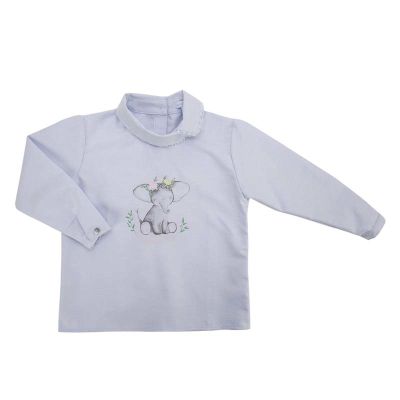 Blusa Niña Celeste manga larga Elefante