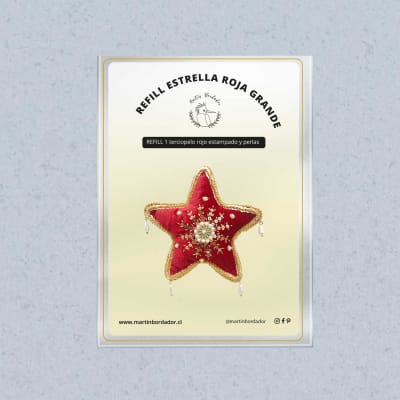 Refill Estrella grande roja y perlas