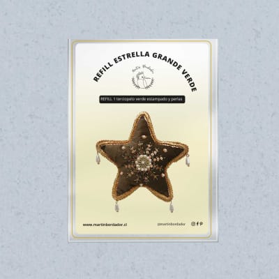 Refill Estrella grande verde y perlas
