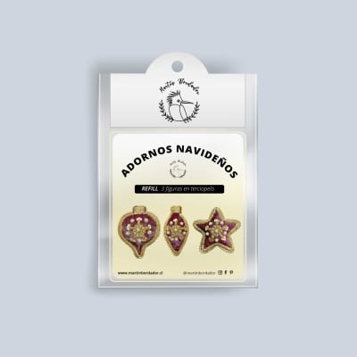 Refill Kit Adornos Navideños Rojo (3pcs )