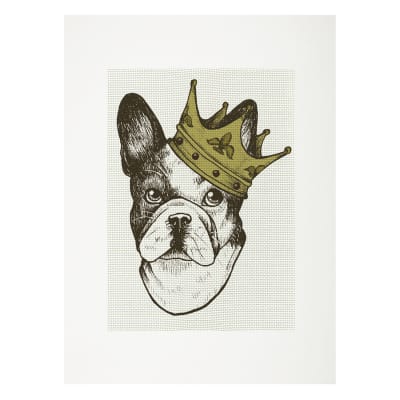 Lienzo para bordar Bulldog con corona1