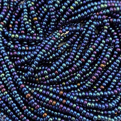 Mostacillas calibradas No.11 Negro Tornasol