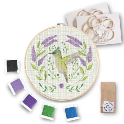 Mini Kit para bordar Colibrí Crestado1