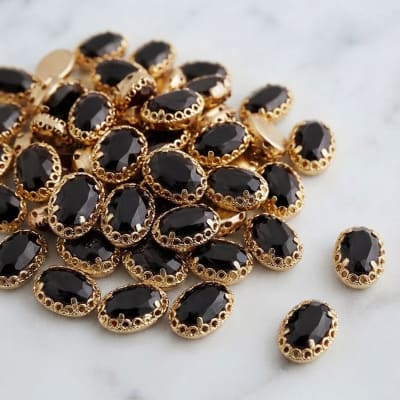 Cristal Ovalado Negro 8x10 mm1