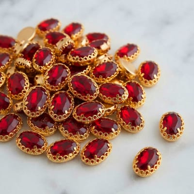 Cristal Ovalado Rojo 8x10mm1