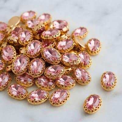 Cristal Ovalado Rosado 8x10 mm1