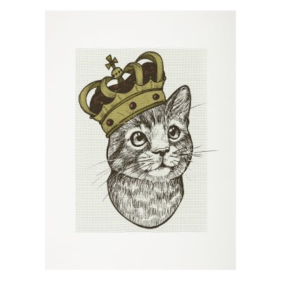Lienzo para bordar Gato con Corona1