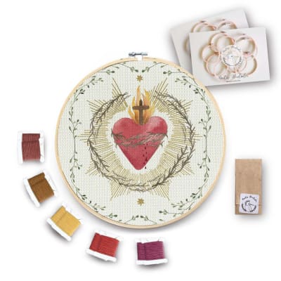 Kit para bordar Sagrado Corazon de Jesus XL1
