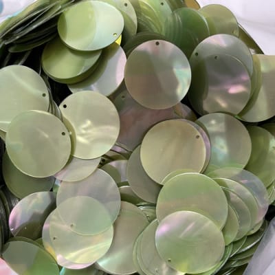 Lentejuela 17mm transparente verde