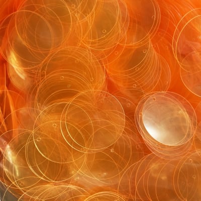 Lentejuela 17mm transparente Naranjo