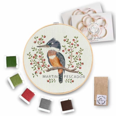Mini Kit para bordar Martin Pescador Calafate