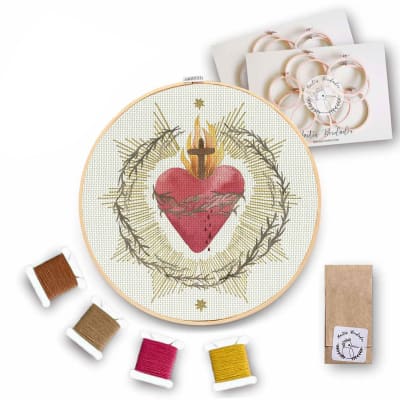 Mini Kit para bordar Sagrado Corazón de Jesús1