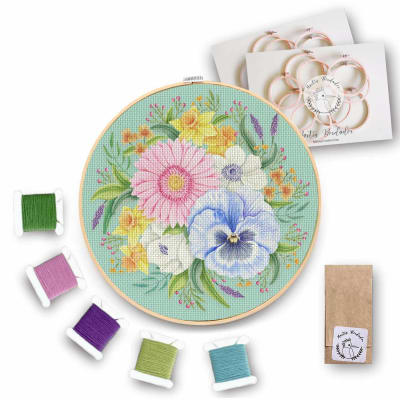 Mini Kit Ramo Flor Fondo verde agua