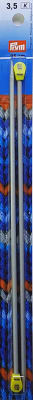 Aguja tricotar tipo palillo aluminio 25cm-3,5mm gris