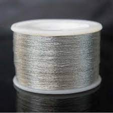 Hilo torcido 3 capas Zari Color Plata- 0.3 mm