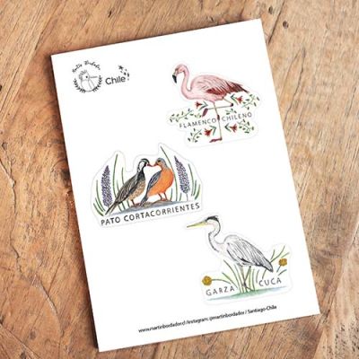 Set Stickers Flamenco- Garza Cuca-Pato Cortacorrientes