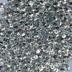 Lentejuela 3mm Plata 02 Metálica