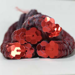 Lentejuela Jazmin 8mm Rojo 04 metalica