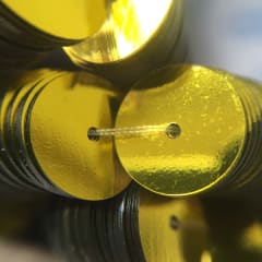 Lentejuela 8mm metálica Amarillo