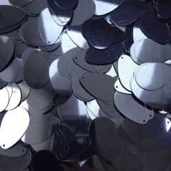 Lentejuela Ovalada metálica Gris