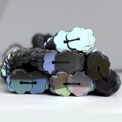 Lentejuela Jazmin 8mm transparente Gris oscuro