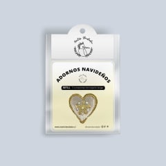 Refill Corazon beige kit adornos terciopelo navidad (3pcs)