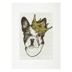 Lienzo para bordar Bulldog con corona