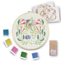 Mini Kit para bordar Colibrí Cola de Espátula