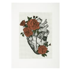 Lienzo para bordar Corazón Flor