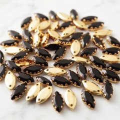 Cristal Ojo Gato Negro 5x10mm