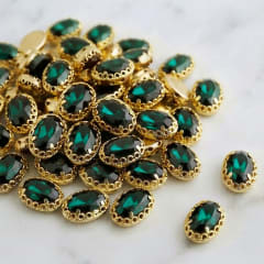 Cristal Ovalado Verde 8x10 mm