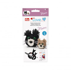 Plantilla de Pompones Gato Mimi