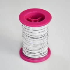 Mukaish Hilo Metálico color Plata con relieve de líneas paralelas 85mts