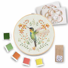 Mini Kit para bordar Colibri Garganta de Fuego