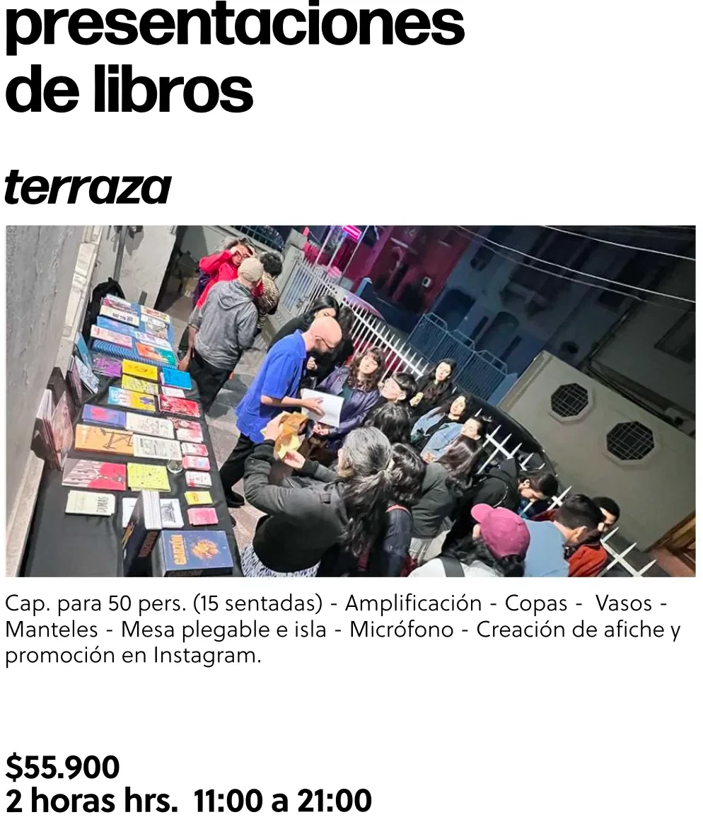 Espacio para presentaciones de libros en terraza1