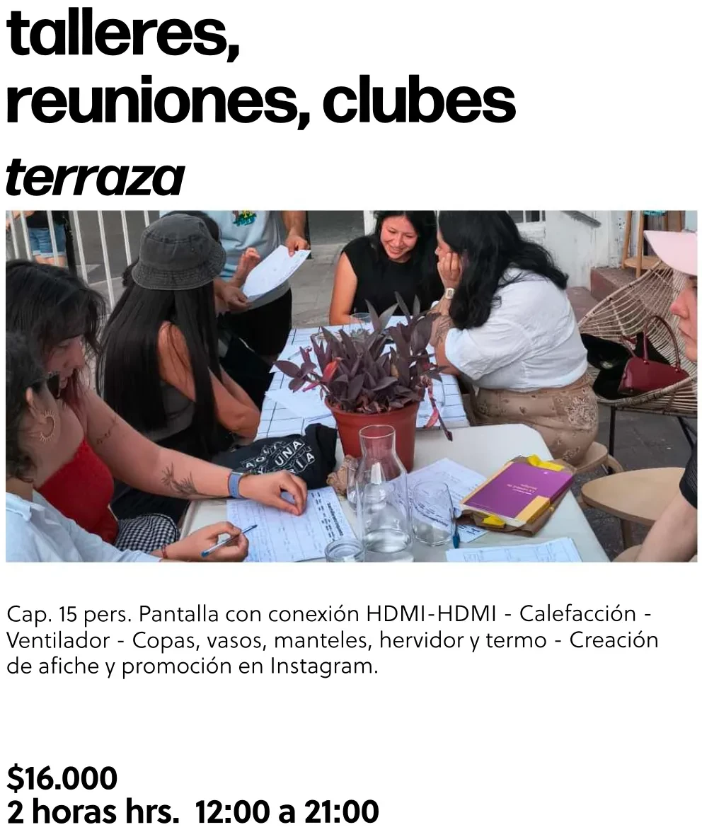 Talleres, reuniones, clubes en terraza1