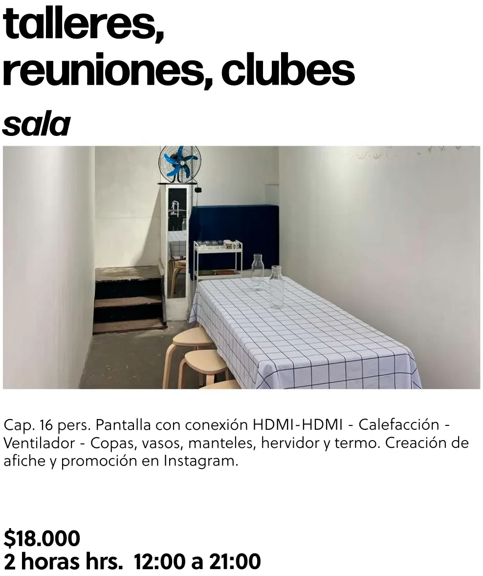Talleres, reuniones, clubes en sala1