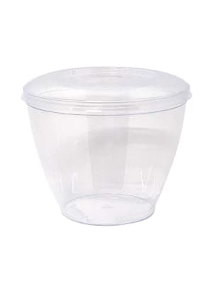 VASO ACRILICO 150 ML REDONDO CON TAPA