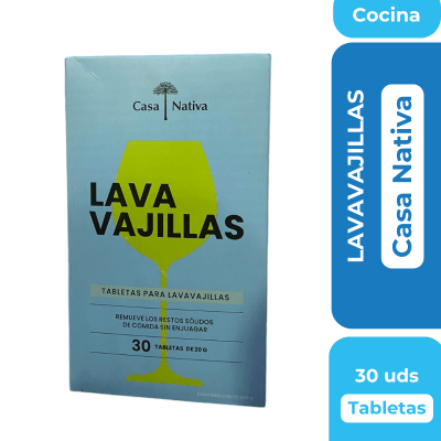 Lava Vajillas 30 tabletas de 20g. Casa Nativa