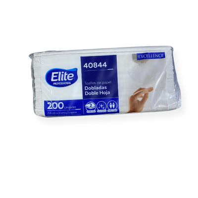 Toallas de papel Interfoliadas Dobladas doble hoja. Elite