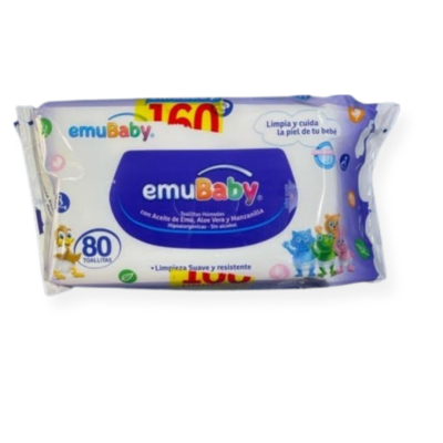Pack 2 Toallitas humedas emuBaby 160 unidades
