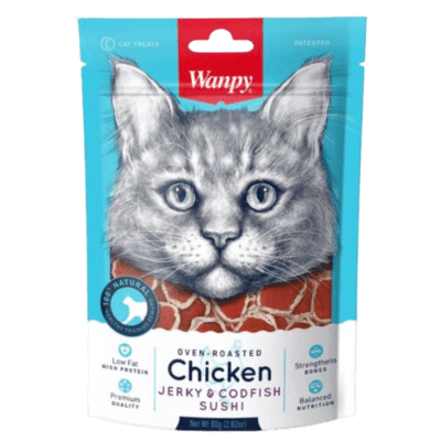 CHICKEN JERKY & CODFISH SUSHI 80 gramos 1