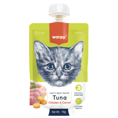 TASTY MEAT PASTE: TUNA + CHICKEN & CARROT 90 gramos 