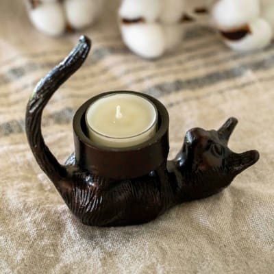Portavelas gato