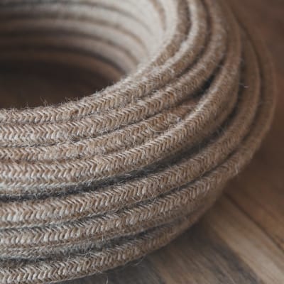 Cable eléctrico forrado en yute