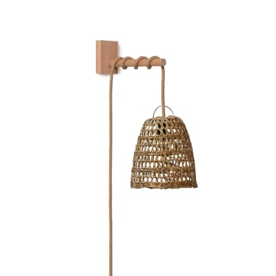 Lámpara Aplique de Manila Punto Coo Talla S + Soporte de Raulí