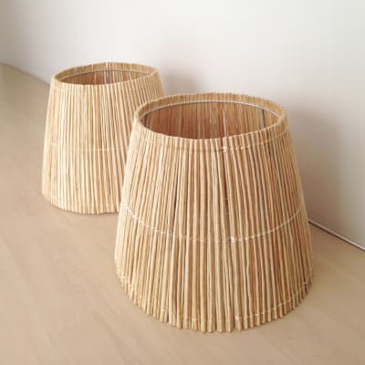 Pantalla varilla de mimbre natural