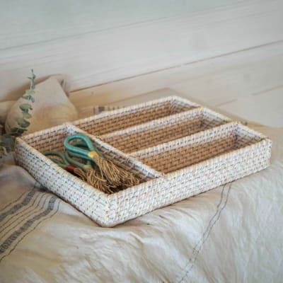 Porta cubiertos horizontal ratán natural