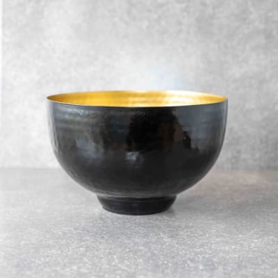 Bowl decorativo negro y dorado